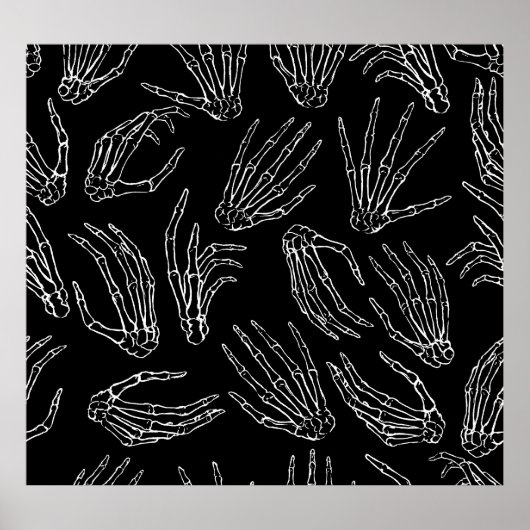 Handgetekende Botten, gravure stijl achtergrond. Poster (Voorkant)
