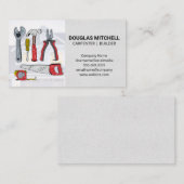 Handgetekende bouwgereedschappen | Huis achtergron Visitekaartje (Voorkant / Achterkant)