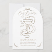 Handgetekende Bows Bubbly Cocktail Vrijgezellenfee Kaart (Voorkant)