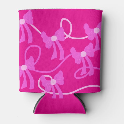 Handgetekende Bows Pink Lovers Blikjeskoeler (Voorkant)