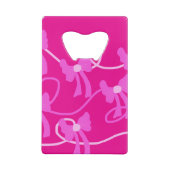 Handgetekende Bows Pink Lovers Creditkaart Flessenopener (Achterkant)