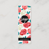 Handgetekende Bright Flowers Bladwijzer Mini Visitekaartje (Voorkant)