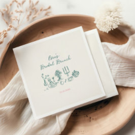 Handgetekende Bruids Brunch Servet