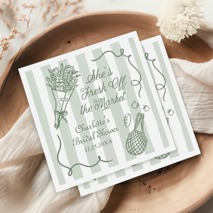 Handgetekende Bruidsbeurs Fresh Off the Market Servet