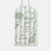 Handgetekende bruidsborrel 'Fresh Off the Market' Cadeaulabel (Voorkant)