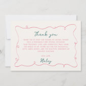 Handgetekende Bruidsdouche Bedankkaart (Voorkant)