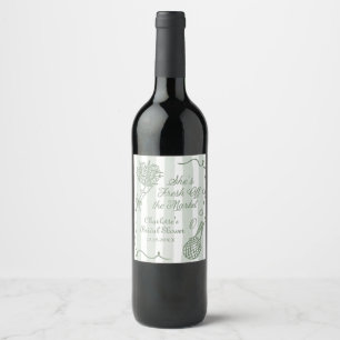 Handgetekende Bruidsdouche Rechtstreeks van de Mar Wijn Etiket