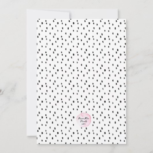 Handgetekende bruidsdouche uitnodiging (Achterkant)