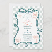 handgetekende bruiloft aan de kust kaart (Voorkant)