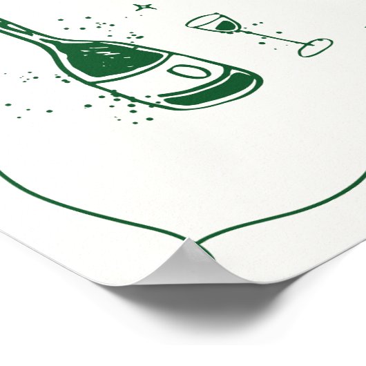 Handgetekende bruiloft Handtekening Drink bar Menu Poster (Hoek)