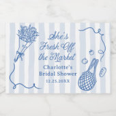 Handgetekende Bruiloft met Verse Producten van de  Sparkling Wijnetiket (Enkel label)