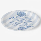 Handgetekende Bruiloftsfeest 'Fresh Off the Market Papieren Bordje (Gekanteld)