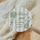 Handgetekende Bruiloftsfeest 'Fresh Off the Market Ronde Sticker