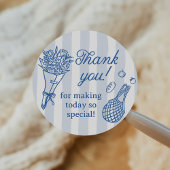 Handgetekende Bruiloftsfeest 'Fresh Off the Market Ronde Sticker