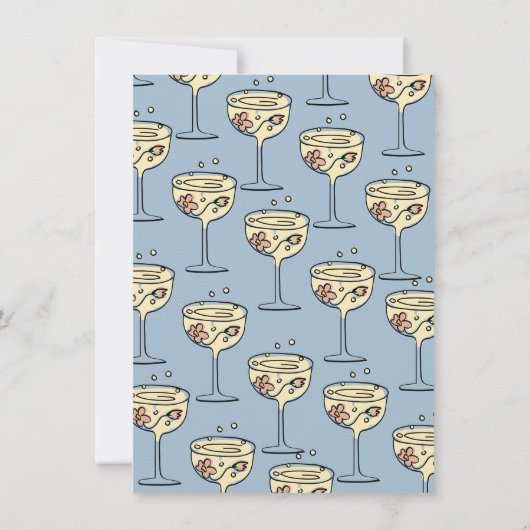 Handgetekende brunch en bubbelig Vrijgezellenfeest Kaart (Achterkant)