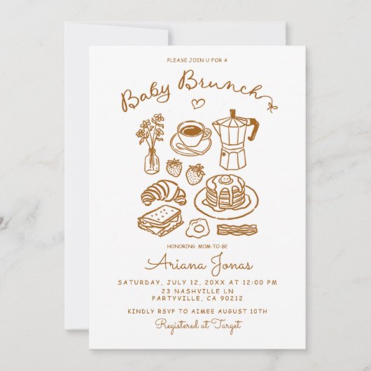 handgetekende brunch kaart (Voorkant)