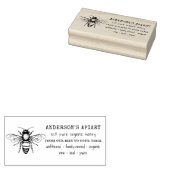 Handgetekende Bumblebee Pure Organic Honey Stamp Rubberstempel (Gestempeld)