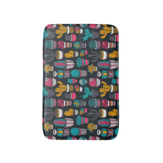 Handgetekende cactus in Schetsenstijlpatroon Badmat (Voorkant Verticaal)