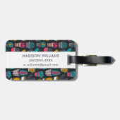 Handgetekende cactus in Schetsenstijlpatroon Bagagelabel (Achterkant horizontaal)