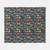 Handgetekende cactus in Schetsenstijlpatroon Fleece Deken (Voorkant (Horizontaal))