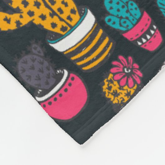Handgetekende cactus in Schetsenstijlpatroon Fleece Deken (Hoek)