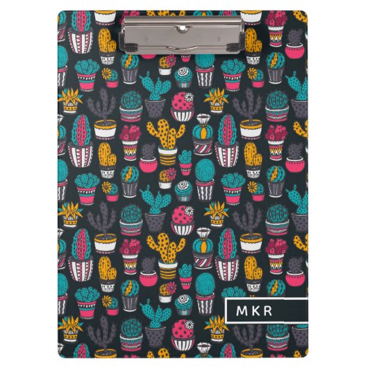 Handgetekende cactus in Schetsenstijlpatroon Klembord (Voorkant)