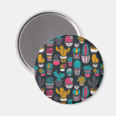 Handgetekende cactus in Schetsenstijlpatroon Magneet (Voorkant / Achterkant)