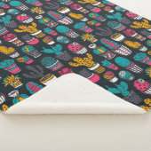 Handgetekende cactus in Schetsenstijlpatroon Sherpa Deken (3/4)