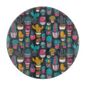 Handgetekende cactus in Schetsenstijlpatroon Snijplank (Voorkant)