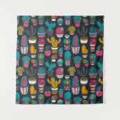 Handgetekende cactus in Schetsenstijlpatroon Wandkleed (Voorkant (horizontaal))