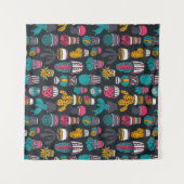 Handgetekende cactus in Schetsenstijlpatroon Wandkleed (Voorkant)