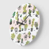 Handgetekende cactus: naadloos. grote klok (Hoek)