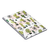 Handgetekende cactus:  naadloos. notitieboek (Rechterzijde)