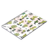 Handgetekende cactus:  naadloos. notitieboek (Linkerzijde)