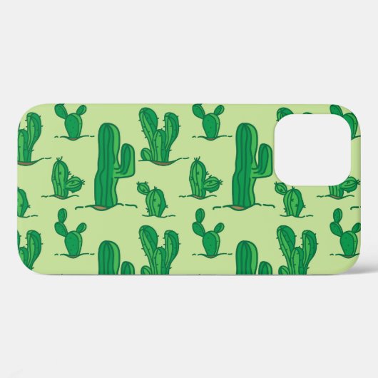 Handgetekende cactus: naadloos patroon. Case-Mate iPhone case (Achterkant (horizontaal))