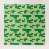 Handgetekende cactus: naadloos patroon. legpuzzel (Horizontaal)