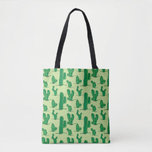 Handgetekende cactus: naadloos patroon. tote bag