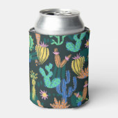 Handgetekende cactus: Scandinavisch naadloos. Blikjeskoeler (Blikje Voorkant)