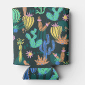 Handgetekende cactus: Scandinavisch naadloos. Blikjeskoeler (Achterkant)