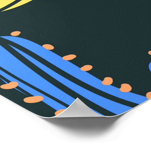 Handgetekende cactus: Scandinavisch naadloos. Poster (Hoek)