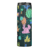 Handgetekende cactus: Scandinavisch naadloos. Thermosbeker (Achterkant)