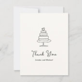 Handgetekende cake doodle moderne trouw bedankkaart (Voorkant)