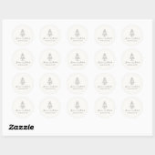 Handgetekende cake doodle moderne trouw ronde sticker (Vel)