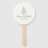 Handgetekende cake doodle moderne trouwdag handwaaier (Voorkant)