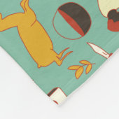 Handgetekende camping, retro naadloos patroon. fleece deken (Hoek)