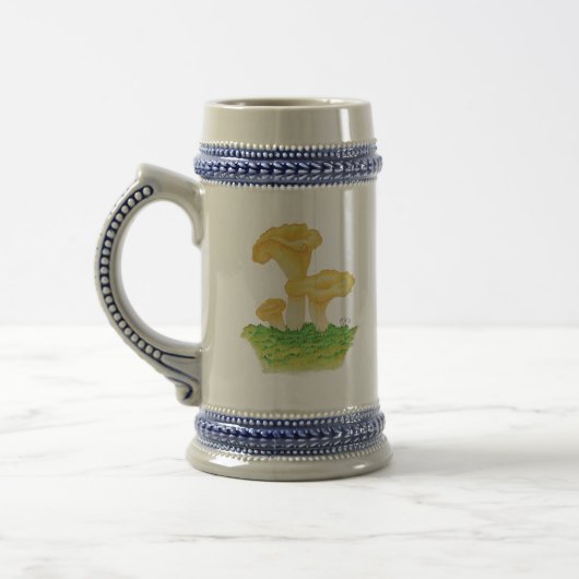 Handgetekende Cantharel Paddenstoel Bierpul (Links)