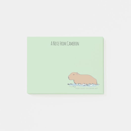 Handgetekende Capybara Schattige Wildlife Zoo Anim Post-it® Notes (Voorkant)