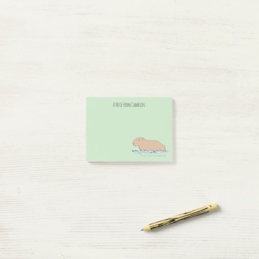 Handgetekende Capybara Schattige Wildlife Zoo Anim Post-it® Notes (Op bureau)