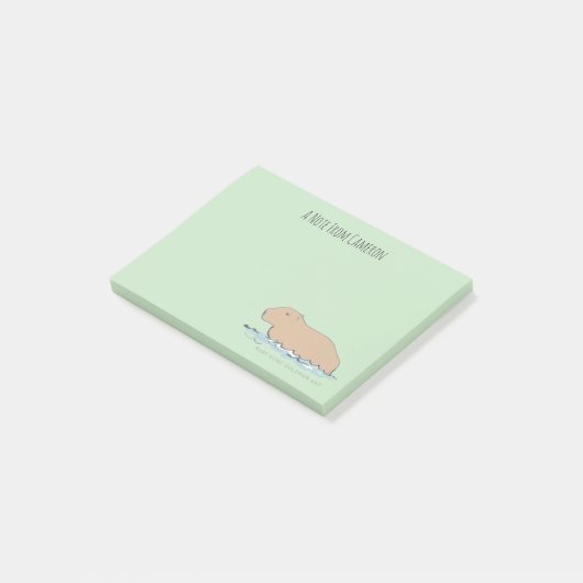Handgetekende Capybara Schattige Wildlife Zoo Anim Post-it® Notes (Schuin)