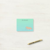Handgetekende Capybara Schattige Wildlife Zoo Anim Post-it® Notes (Op bureau)